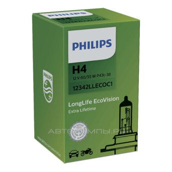 H4 12V- 60/55W (P43t) (.  ) LongLife EcoVision 12342LLECOC1